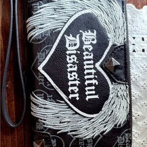 Beautiful Disaster Black and White Clutch